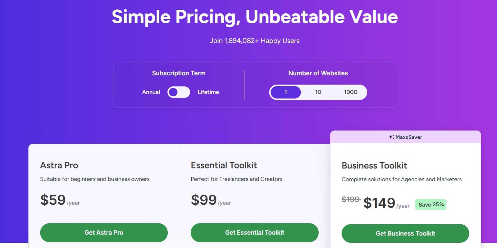 Astra Pro Pricing